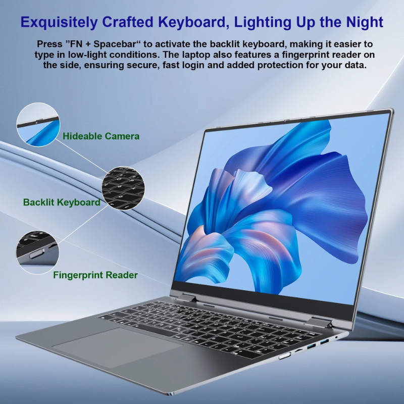 Untitled design (1) Jumper 16" Touchscreen Windows 11 Laptop with 32GB RAM 1152GB Storage, 2-in-1 Notebook Tablet Computer PC, 4-Core Intel Celeron N5095 Processor, 360° Flip, 1 Yr Office 365 - Image 2