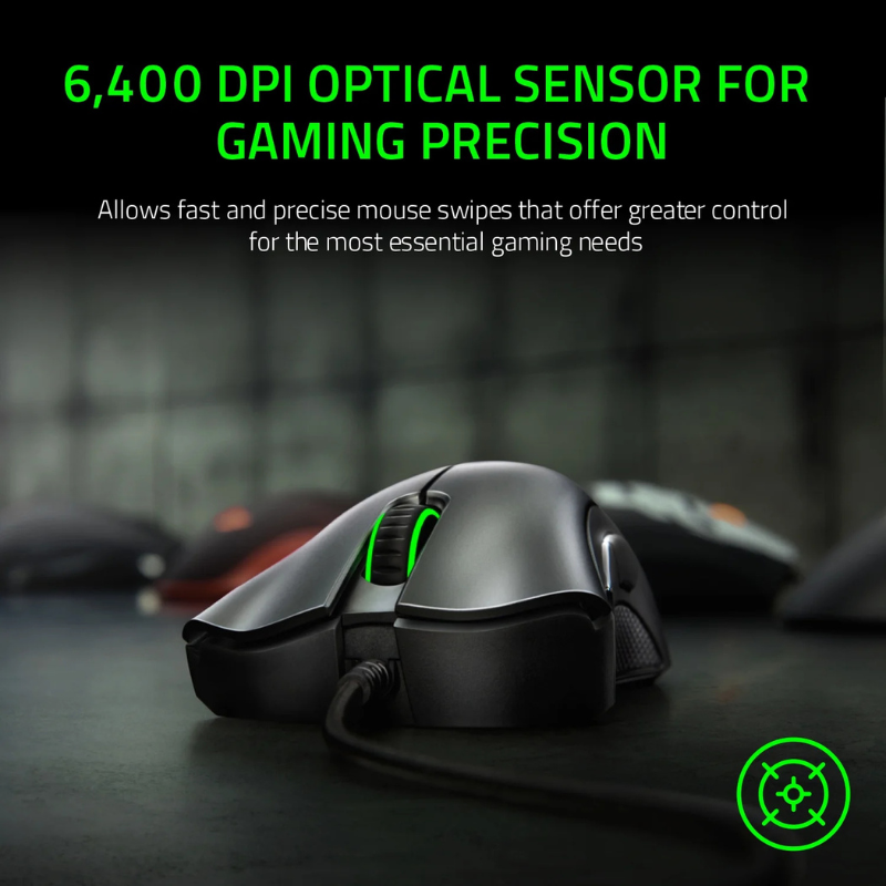 Untitled design (32) Razer DeathAdder Essential Wired Optical Gaming Mouse for PC, 5 Buttons, Black - Image 2