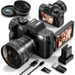 NBD 4K Digital Cameras for Photography,48 MP Autofocus Vlogging Camera with 52mm Wide Angle & Macro Lens