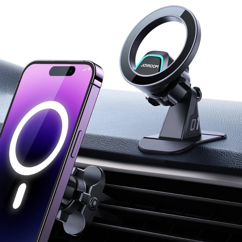 Untitled design (8) JOYROOM 2 in 1 Magnetic Phone Holder for Car, Air Vent & Dashboard Car Phone Holder for iPhone, Compatible for MagSafe Car Mount, Fit for iPhone 16 15 14 13 12 Pro Max - Image 1